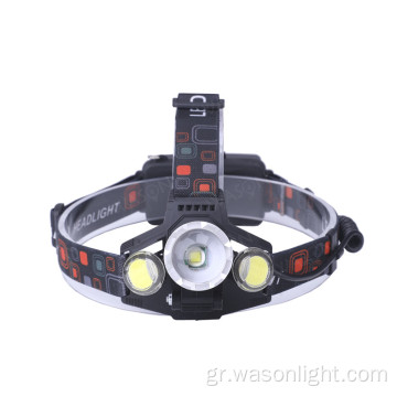 Ισχυρό T6 COB Focusable USB Head Torch Light